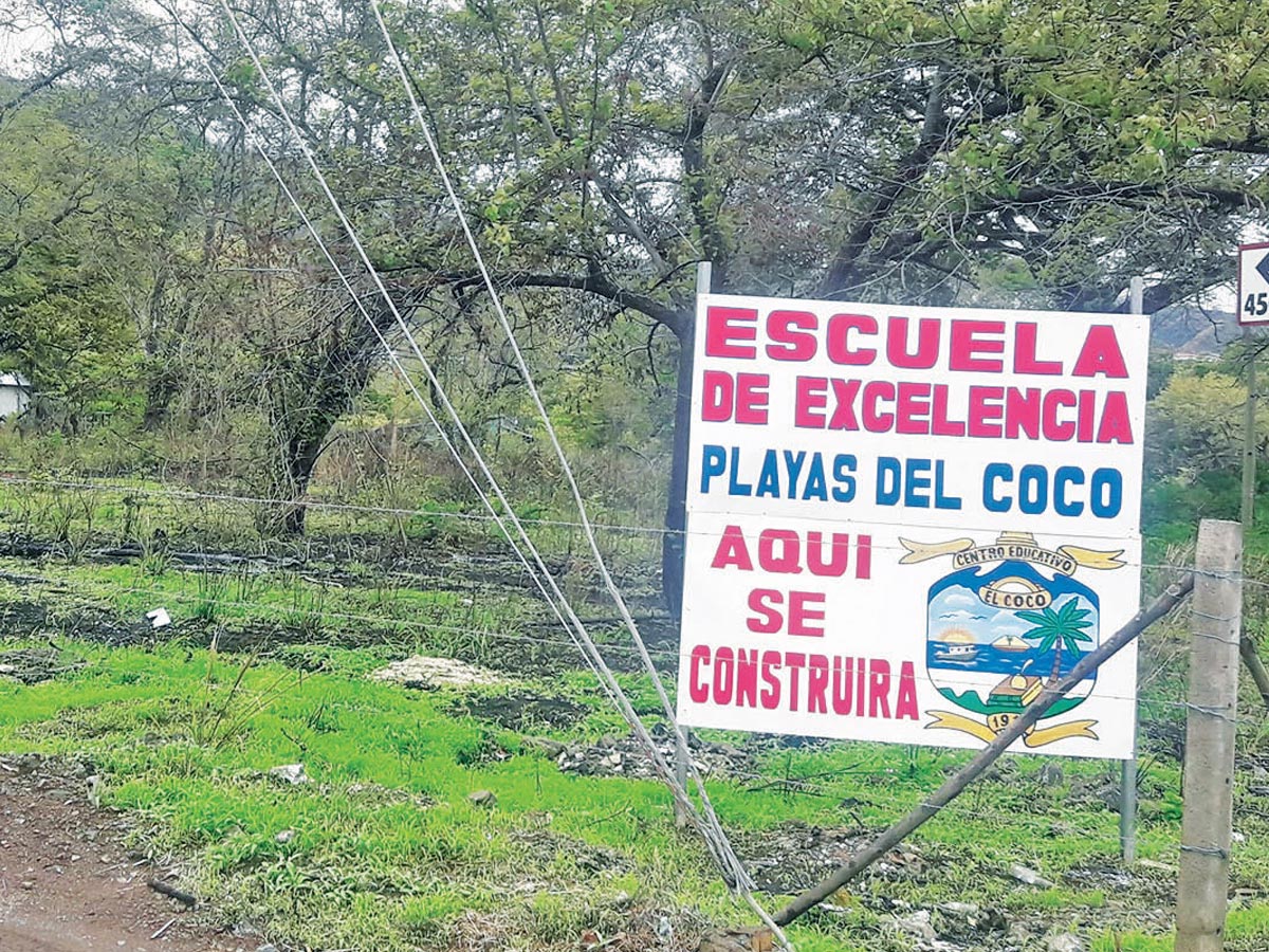 La escuela de Playas del Coco, se construirá en un terreno de 1.5 hectáreas contiguas al liceo de la comunidad. Foto cortesía: ADICOCO.