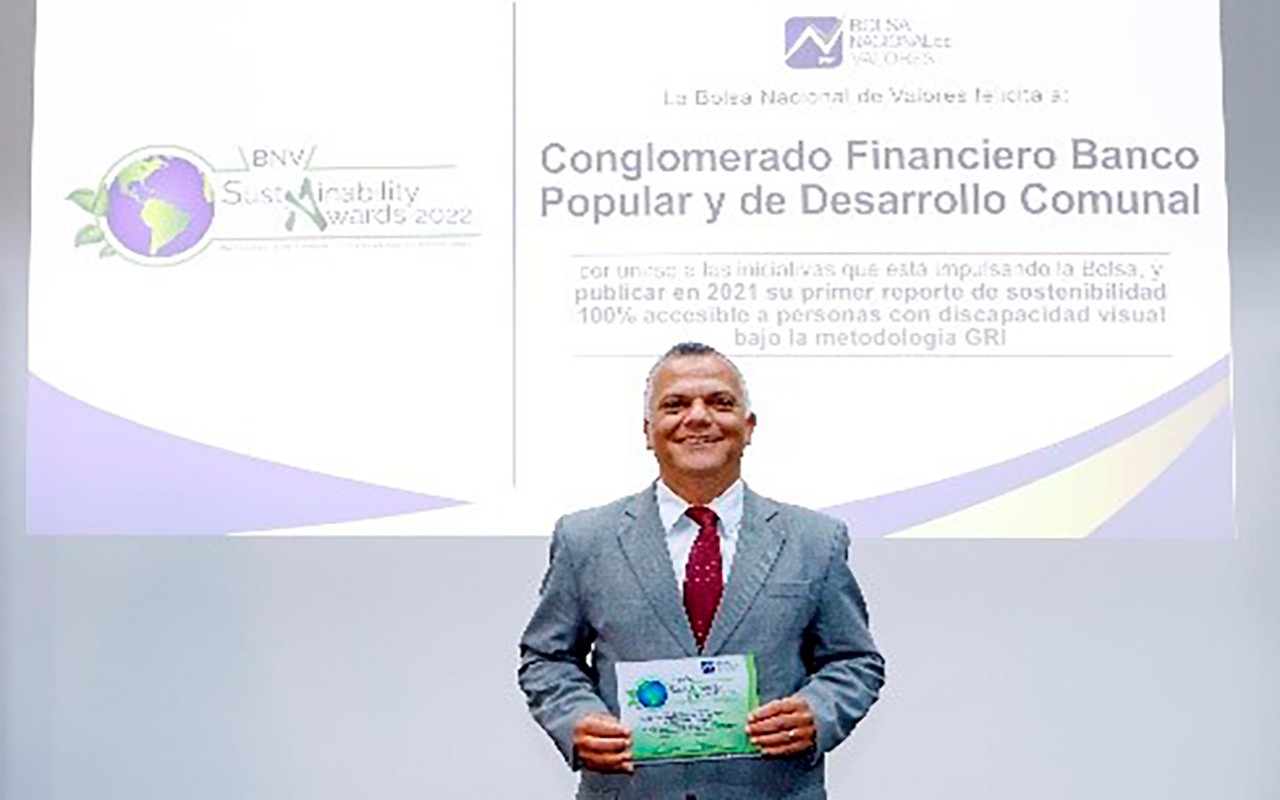Banco Popular galardonado por lanzamiento del Primer Reporte de Sostenibilidad 100% Accesible de Centroamérica.alt