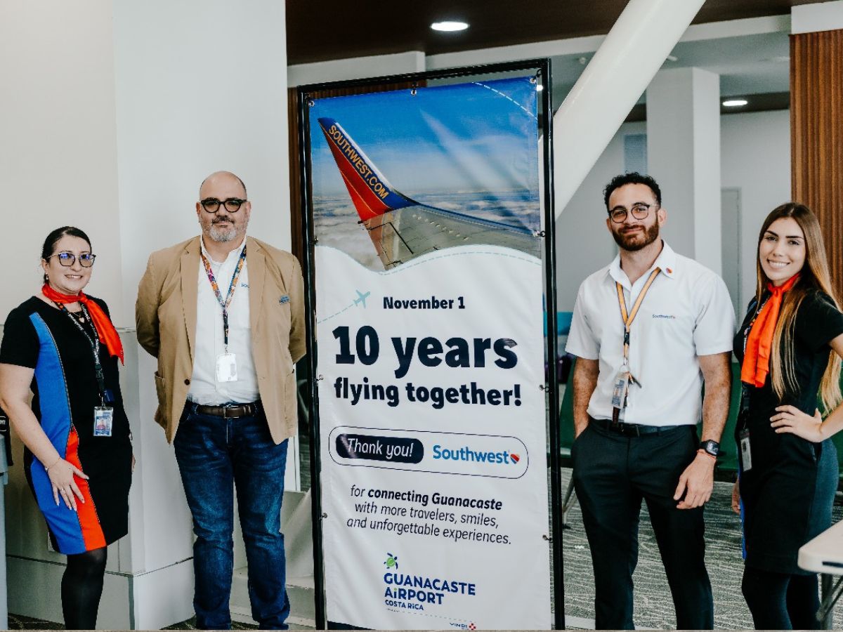 En esta década, cerca de medio millón de pasajeros visitaron Guanacaste con Southwest.
