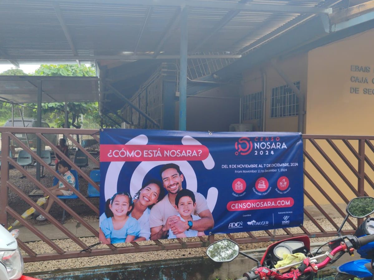 Lona para comunicar el Censo en el EBAIS de Nosara