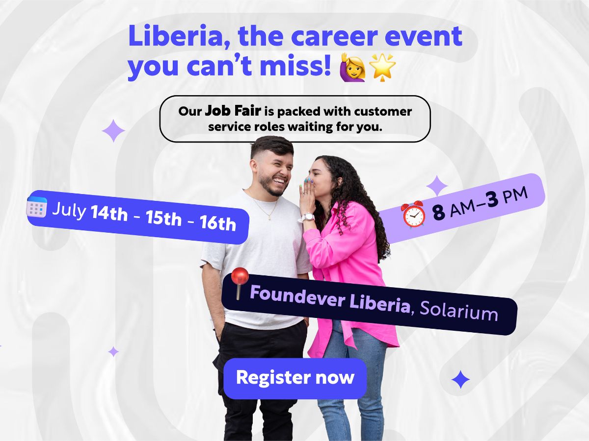 La feria se realizará del 14 al 16 de julio en las instalaciones de Foundever en Solarium, Liberia.