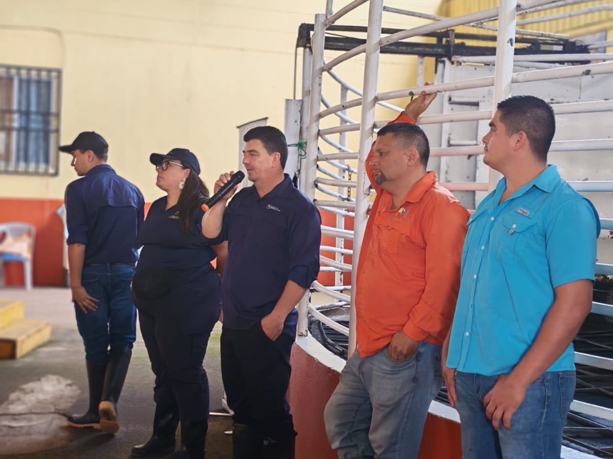 Funcionarios del Inder en la entrega de ganado
