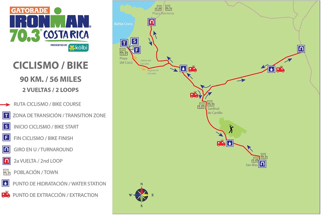 Ironman 70.3 Costa Rica, Ciclismo