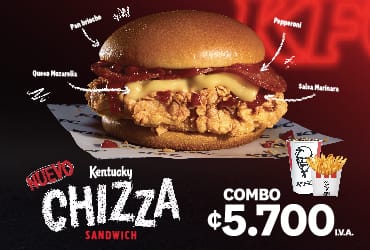 Kentucky Chizza Sandwich KFC Costa Rica