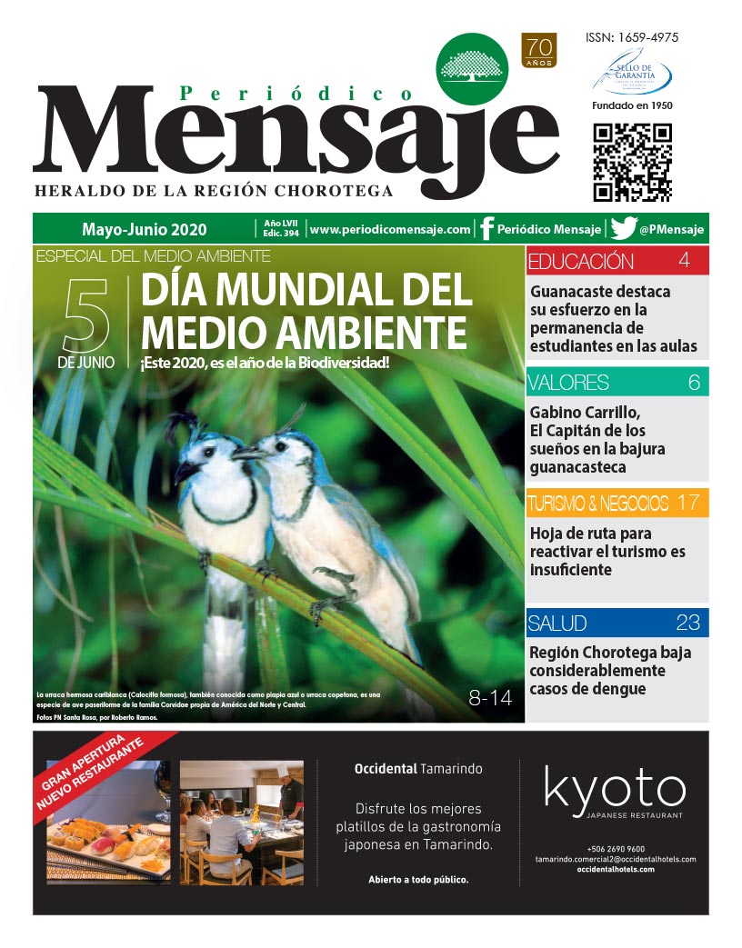 Portada Edicion Mayo 2020, Periodico Mensaje, Guanacaste